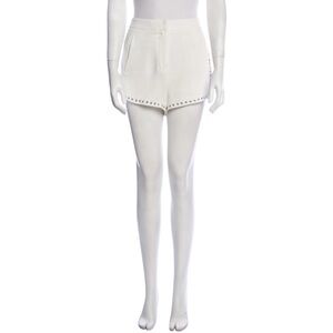 A.L.C. White High Waist Studded Shorts